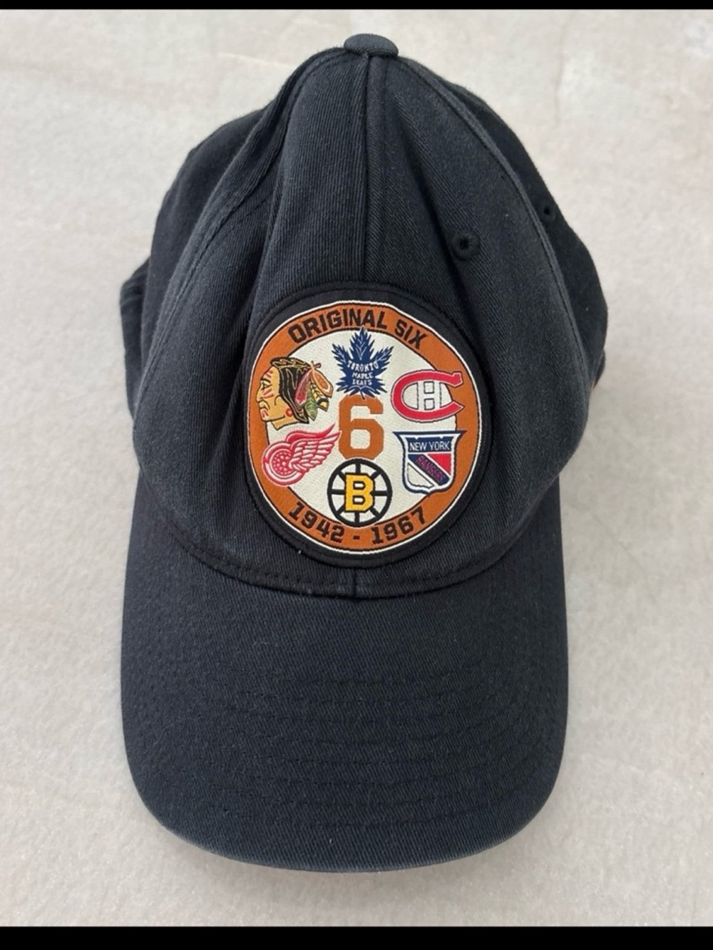 Original Six NHL Patch Baseball Cap - Black